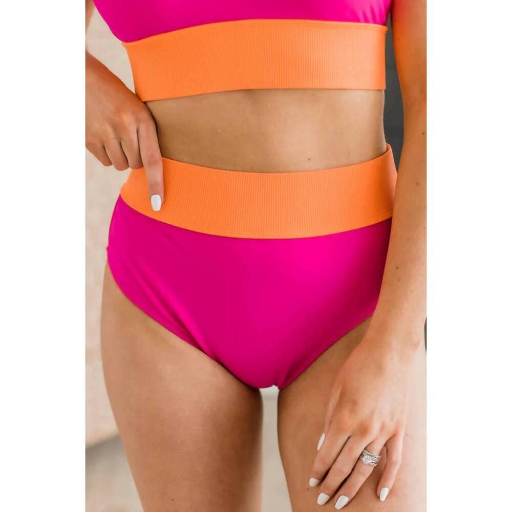 NEW MACK & MAL ray of sunshine swim bottoms in hot pink & orange